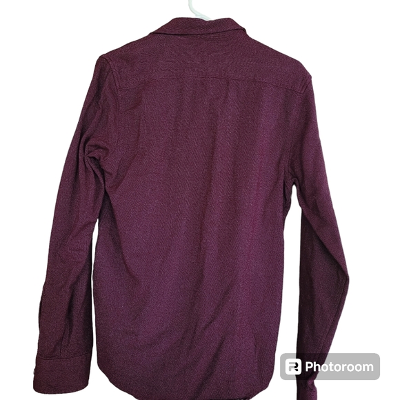 Men's American Rag Burgundy Chambray Button down Flannel Size Small - Picture 2 of 5